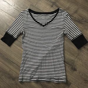 Calvin Klein quarter sleeve striped top